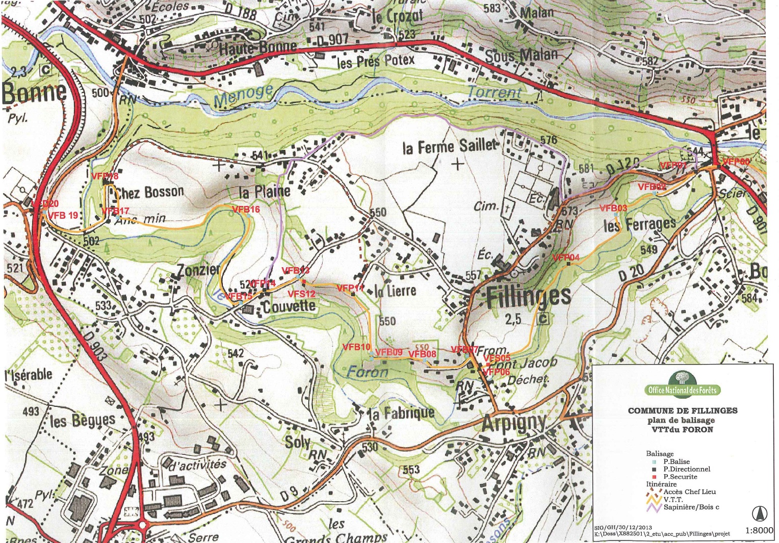 Fillinges carte itinéraires VTT Fillinges carte itinéraires VTT