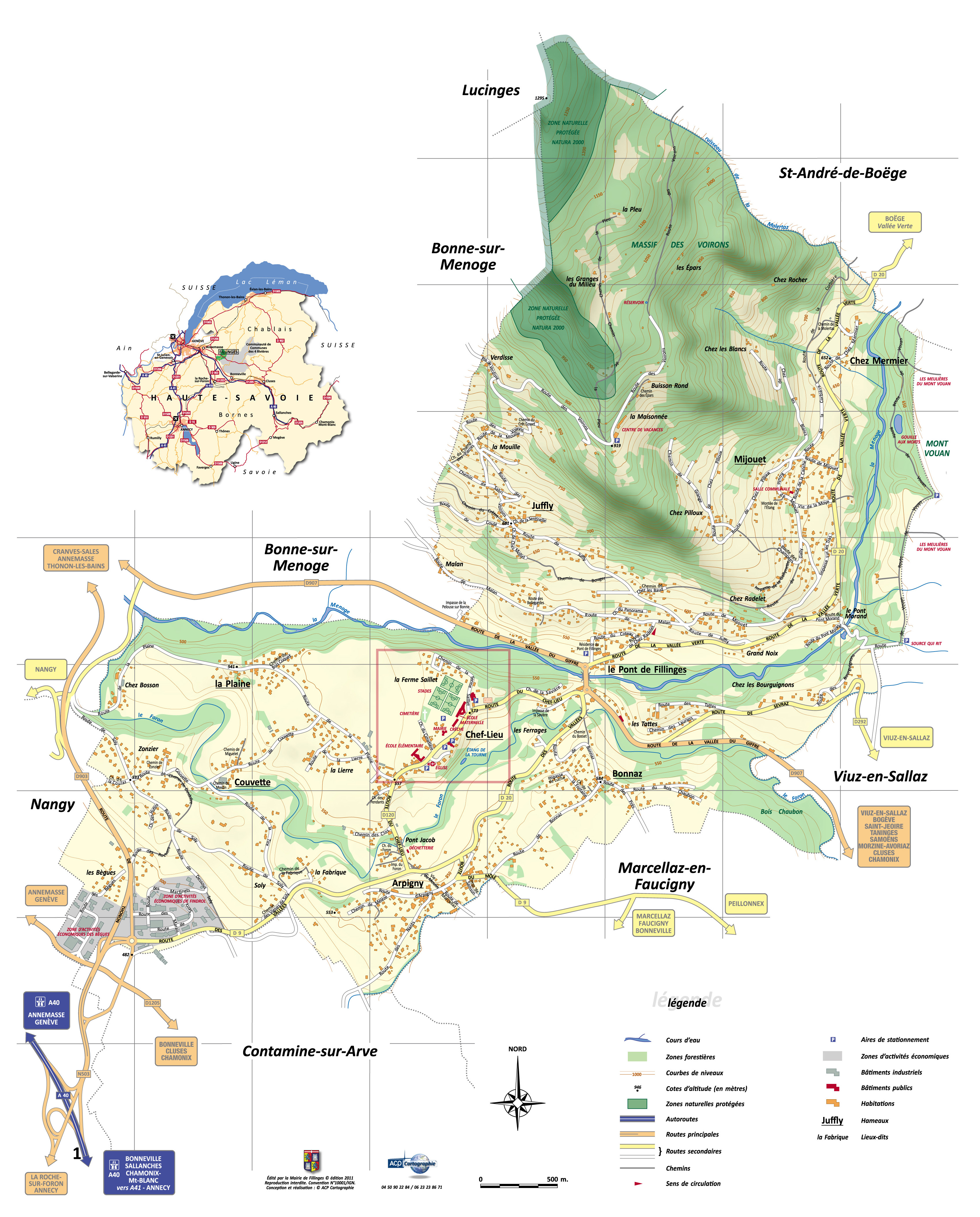 Plan de la commune de Fillinges en Haute Savoie Plan de la commune de Fillinges en Haute Savoie